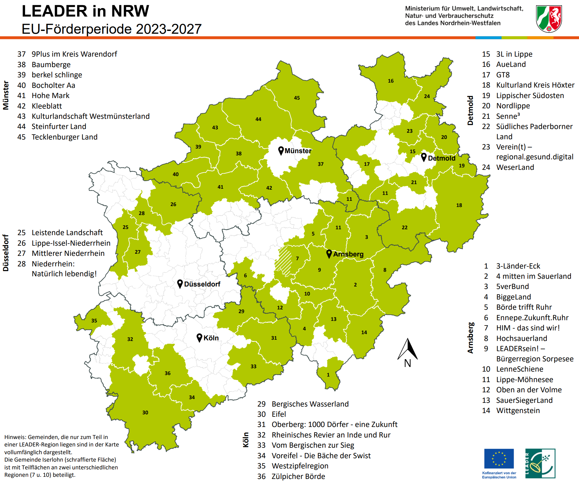 LEADER-Regionen in NRW